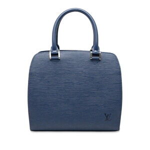Louis Vuitton Epi Pont Neuf Handbag Myrtille Blue Leather